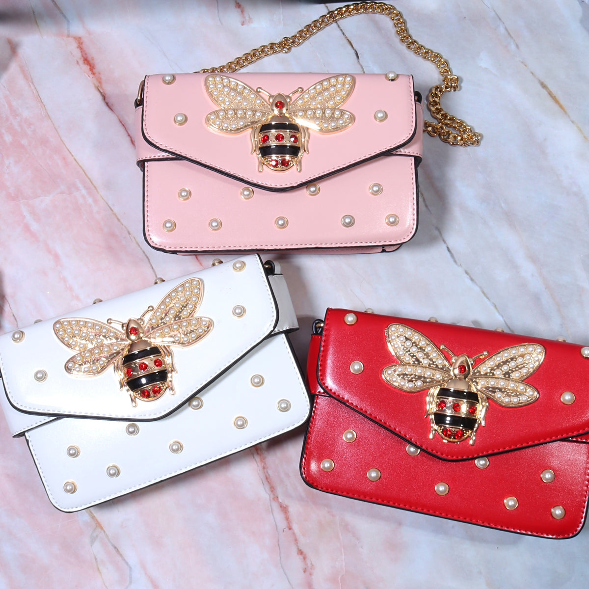 Gucci pink bee on sale bag