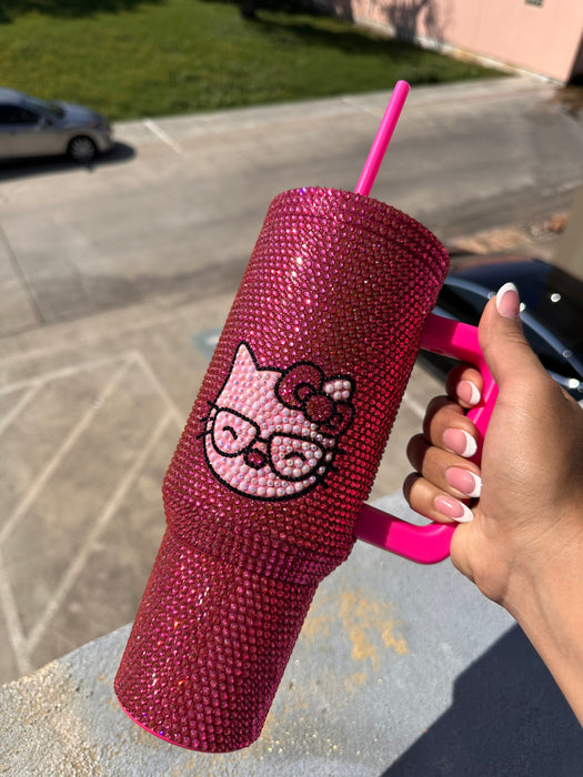 Blingged out Kittie Tumbler